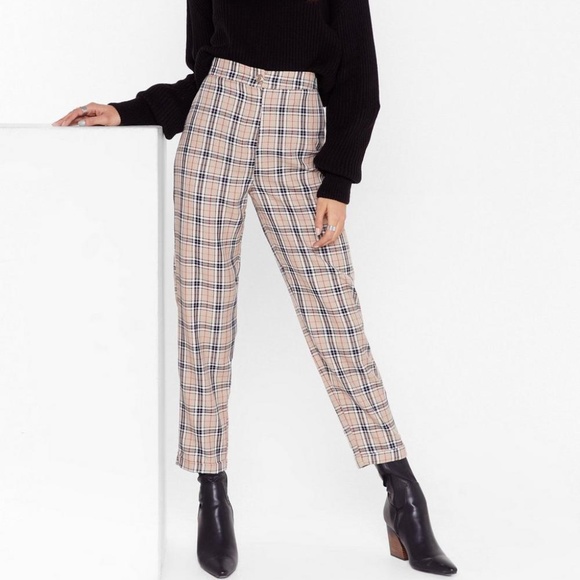 Nasty Gal Pants - Nasty Gal Plaid Trouser Pants